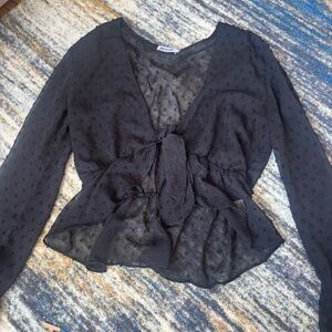 Black mesh long sleeve